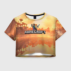 Футболка 3D укороченная женская Стив Майнкрафт Minecraft, цвет: 3D-принт