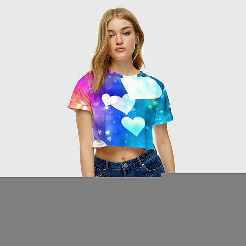 Женский топ Dreamy Hearts Multicolor / 3D-принт – фото 3