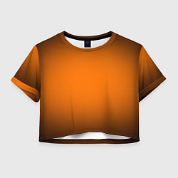 Футболка 3D укороченная женская Кислотный оранжевый с градиентом, цвет: 3D-принт