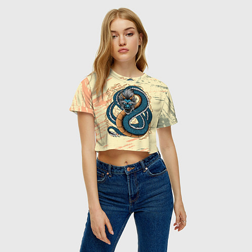 Женский топ Синий дракон / 3D-принт – фото 3