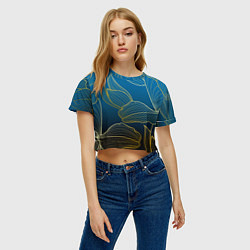Футболка 3D укороченная женская Vanguard floral pattern, цвет: 3D-принт — фото 2