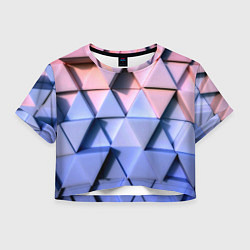 Футболка 3D укороченная женская Triangle gradient, цвет: 3D-принт