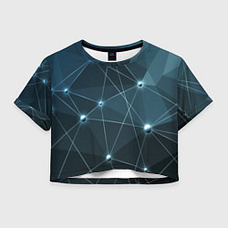 Футболка 3D укороченная женская Сеть нейронов, цвет: 3D-принт