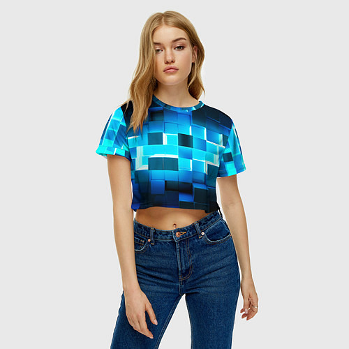 Женский топ Неоновые кубы с подсветкой / 3D-принт – фото 3