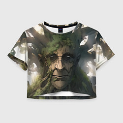 Футболка 3D укороченная женская Аниме Мудрое дерево, цвет: 3D-принт