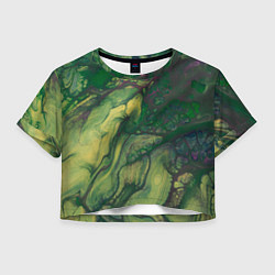 Футболка 3D укороченная женская Кислотные корни, цвет: 3D-принт