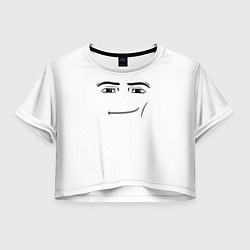 Футболка 3D укороченная женская Одежда Man Face Roblox, цвет: 3D-принт