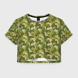 Футболка 3D укороченная женская Gamer - камуфляж, цвет: 3D-принт