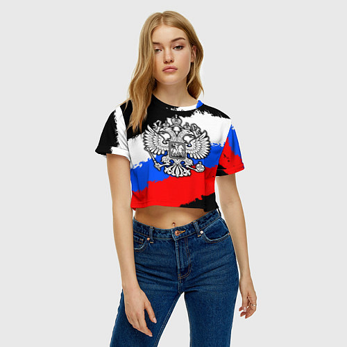Женский топ Триколор - герб РФ / 3D-принт – фото 3