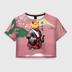Футболка 3D укороченная женская Капибара - Бусидо - кодекс самурая, цвет: 3D-принт