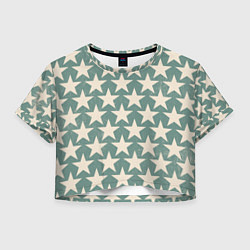 Футболка 3D укороченная женская Super star, цвет: 3D-принт