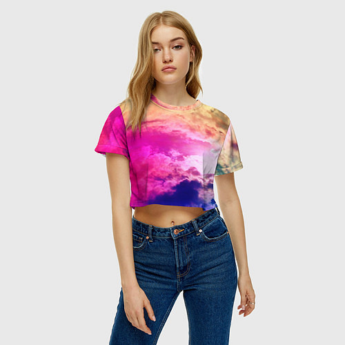 Женский топ Разноцветное небо / 3D-принт – фото 3