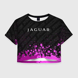 Футболка 3D укороченная женская Jaguar pro racing: символ сверху, цвет: 3D-принт