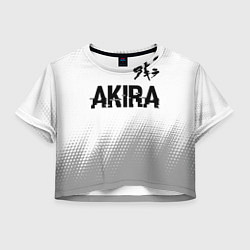 Футболка 3D укороченная женская Akira glitch на светлом фоне: символ сверху, цвет: 3D-принт