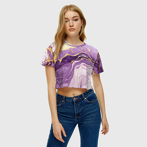 Женский топ Сиреневый узор / 3D-принт – фото 3