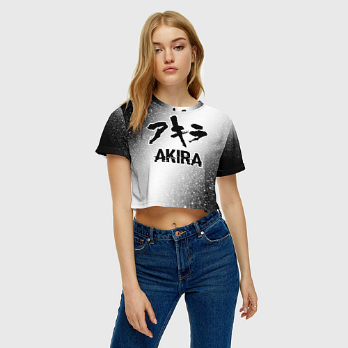 Женский топ Akira glitch на светлом фоне / 3D-принт – фото 3