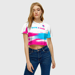 Футболка 3D укороченная женская Date A Live neon gradient style: символ сверху, цвет: 3D-принт — фото 2