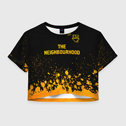 Футболка 3D укороченная женская The Neighbourhood - gold gradient: символ сверху, цвет: 3D-принт