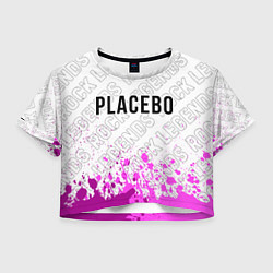 Футболка 3D укороченная женская Placebo rock legends: символ сверху, цвет: 3D-принт