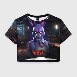 Футболка 3D укороченная женская Bonnie FNAF, цвет: 3D-принт