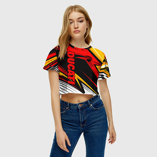 Женский топ Ducati - red uniform / 3D-принт – фото 3