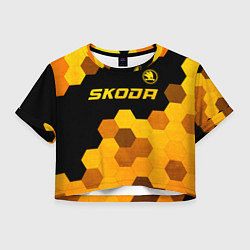 Женский топ Skoda - gold gradient: символ сверху