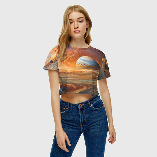 Женский топ Буря в космосе / 3D-принт – фото 3