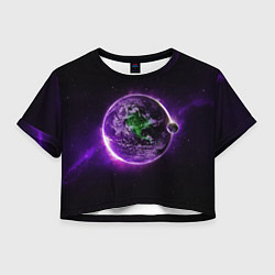 Футболка 3D укороченная женская Планета - космос, цвет: 3D-принт