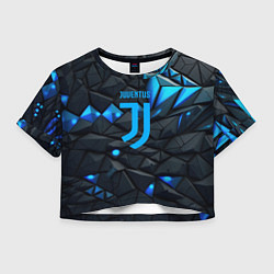 Футболка 3D укороченная женская Blue logo Juventus, цвет: 3D-принт