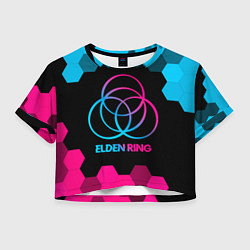 Футболка 3D укороченная женская Elden Ring - neon gradient, цвет: 3D-принт