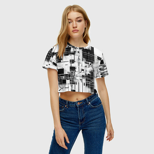 Женский топ Кибер Сетка гранж / 3D-принт – фото 3