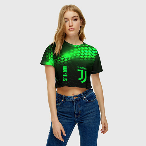 Женский топ Juventus green logo neon / 3D-принт – фото 3