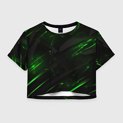 Женский топ Dark black green abstract