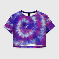 Футболка 3D укороченная женская Tie-Dye дизайн, цвет: 3D-принт