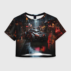 Футболка 3D укороченная женская Футуристический броневик, цвет: 3D-принт