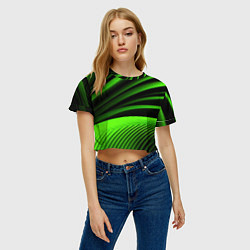 Футболка 3D укороченная женская Зеленый яркая текстура, цвет: 3D-принт — фото 2