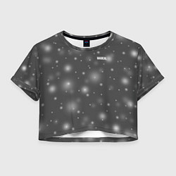 Футболка 3D укороченная женская Волшебный серый абстракция, цвет: 3D-принт