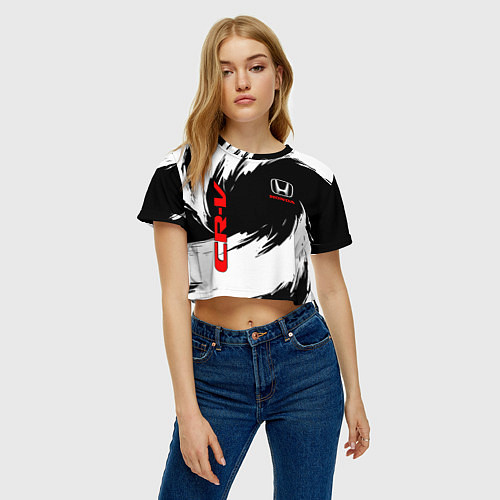 Женский топ Honda - белые краски / 3D-принт – фото 3