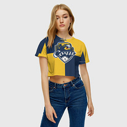 Футболка 3D укороченная женская Футбольный клуб Сочи, цвет: 3D-принт — фото 2
