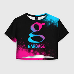 Футболка 3D укороченная женская Garbage - neon gradient, цвет: 3D-принт