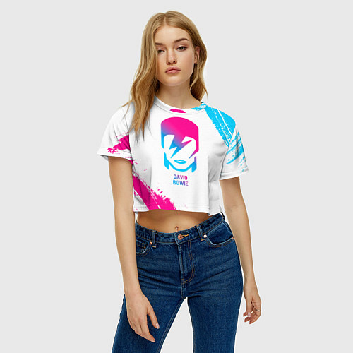 Женский топ David Bowie neon gradient style / 3D-принт – фото 3