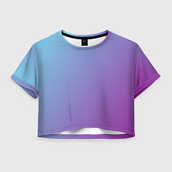 Футболка 3D укороченная женская Градиент - слива в небе, цвет: 3D-принт