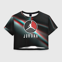 Футболка 3D укороченная женская Nba jordan sport, цвет: 3D-принт