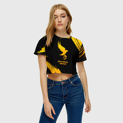 Женский топ Hollywood Undead - gold gradient / 3D-принт – фото 3