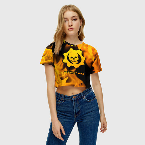 Женский топ Gears of War - gold gradient / 3D-принт – фото 3