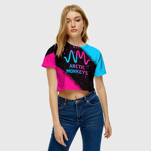 Женский топ Arctic Monkeys - neon gradient / 3D-принт – фото 3