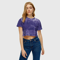 Футболка 3D укороченная женская Абстракция - violet color background, цвет: 3D-принт — фото 2