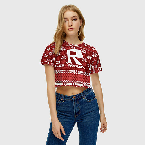 Женский топ Roblox christmas sweater / 3D-принт – фото 3