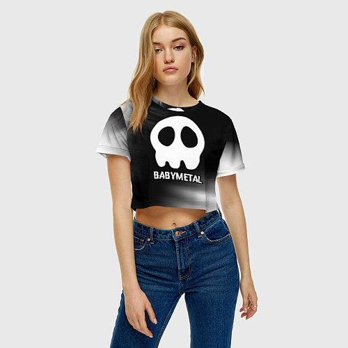 Женский топ Babymetal glitch на темном фоне / 3D-принт – фото 3