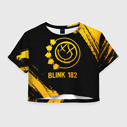 Футболка 3D укороченная женская Blink 182 - gold gradient, цвет: 3D-принт